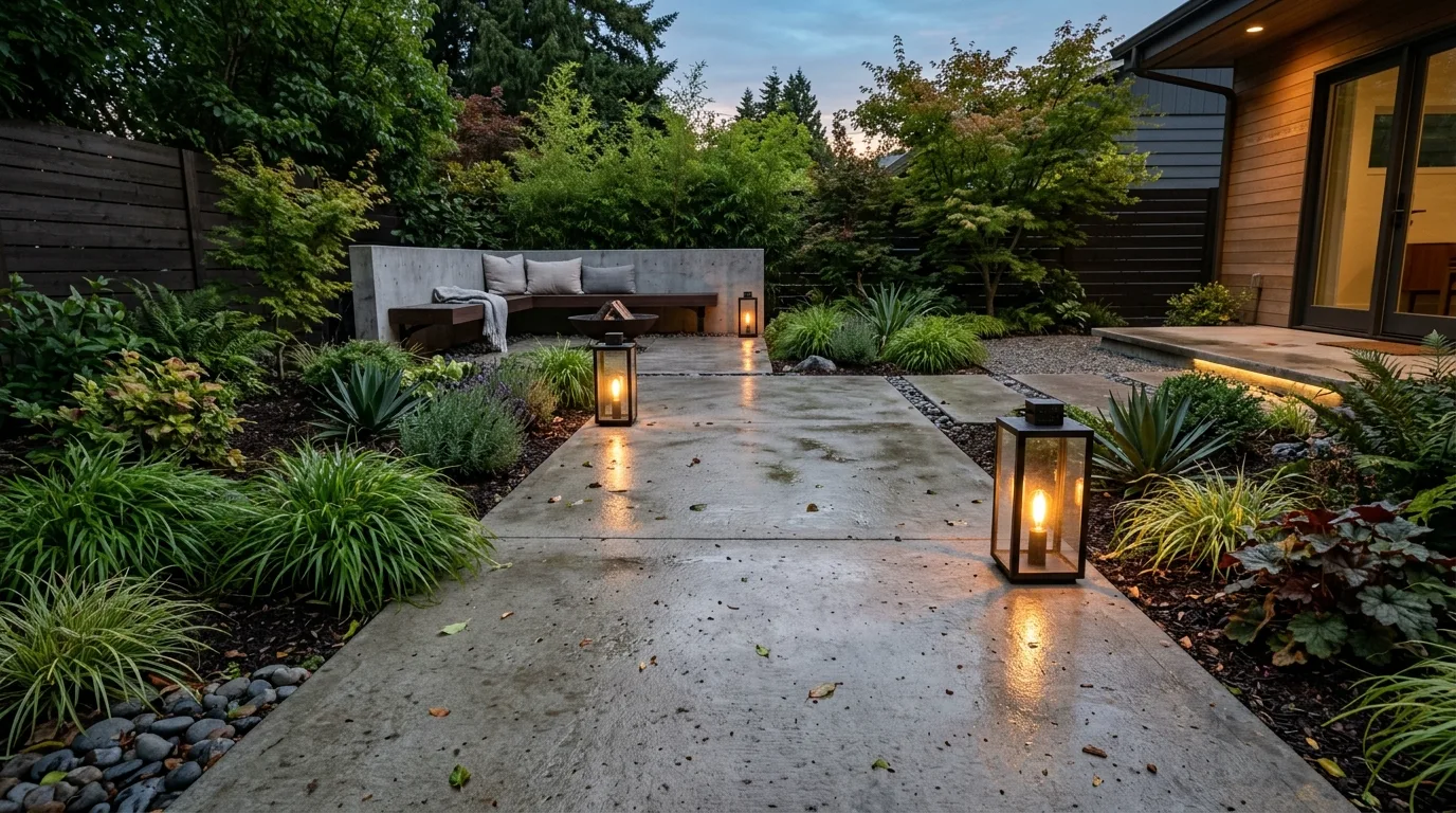 Minimalist Concrete Oasis Patio